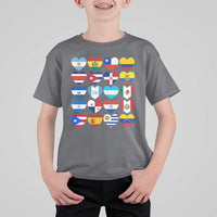 Hispanic Heritage Month Latin American Countries Heart T Shirt For Kid - Wonder Print Shop