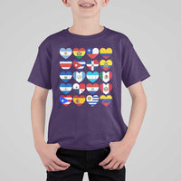 Hispanic Heritage Month Latin American Countries Heart T Shirt For Kid - Wonder Print Shop