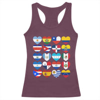 Hispanic Heritage Month Latin American Countries Heart Racerback Tank Top - Wonder Print Shop