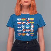 Hispanic Heritage Month Latin American Countries Heart T Shirt For Women - Wonder Print Shop