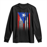 Puerto Rican American Long Sleeve Shirt Half Rican American Puerto Rico Pride - Wonder Print Shop