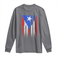 Puerto Rican American Long Sleeve Shirt Half Rican American Puerto Rico Pride - Wonder Print Shop