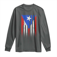 Puerto Rican American Long Sleeve Shirt Half Rican American Puerto Rico Pride - Wonder Print Shop