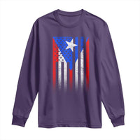 Puerto Rican American Long Sleeve Shirt Half Rican American Puerto Rico Pride - Wonder Print Shop