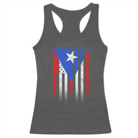 Puerto Rican American Racerback Tank Top Half Rican American Puerto Rico Pride - Wonder Print Shop