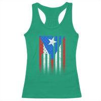 Puerto Rican American Racerback Tank Top Half Rican American Puerto Rico Pride - Wonder Print Shop