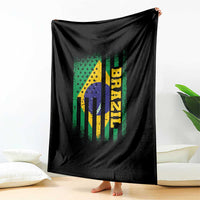Brazilian Americans Brazilian Pride Latin Vintage USA Brazil Flag Throw Blanket
