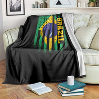 Brazilian Americans Brazilian Pride Latin Vintage USA Brazil Flag Throw Blanket