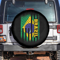 Brazilian Americans Brazilian Pride Latin Vintage USA Brazil Flag Spare Tire Cover