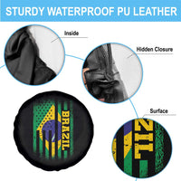 Brazilian Americans Brazilian Pride Latin Vintage USA Brazil Flag Spare Tire Cover
