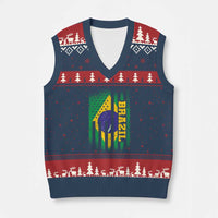 Brazilian Americans Brazilian Pride Latin Vintage USA Brazil Flag V-Neck Knit Sweater Vest