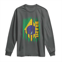 Brazilian Americans Brazilian Pride Latin Vintage USA Brazil Flag Long Sleeve Shirt