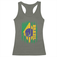 Brazilian Americans Brazilian Pride Latin Vintage USA Brazil Flag Racerback Tank Top