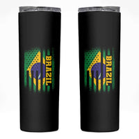 Brazilian Americans Brazilian Pride Latin Vintage USA Brazil Flag Skinny Tumbler