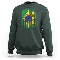 Brazilian Americans Brazilian Pride Latin Vintage USA Brazil Flag Sweatshirt