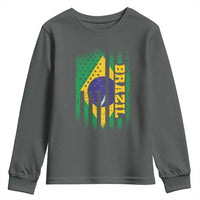 Brazilian Americans Brazilian Pride Latin Vintage USA Brazil Flag Youth Sweatshirt