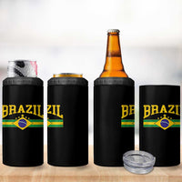 Brazilian Pride Vintage Brasil Brazil Flag Latin America 4 in 1 Can Cooler Tumbler - Wonder Print Shop