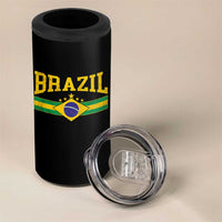 Brazilian Pride Vintage Brasil Brazil Flag Latin America 4 in 1 Can Cooler Tumbler - Wonder Print Shop