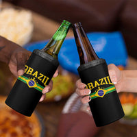 Brazilian Pride Vintage Brasil Brazil Flag Latin America 4 in 1 Can Cooler Tumbler - Wonder Print Shop