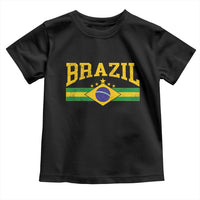 Brazilian Pride Vintage Brasil Brazil Flag Latin America Toddler T Shirt - Wonder Print Shop