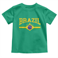 Brazilian Pride Vintage Brasil Brazil Flag Latin America Toddler T Shirt - Wonder Print Shop