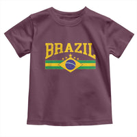 Brazilian Pride Vintage Brasil Brazil Flag Latin America Toddler T Shirt - Wonder Print Shop