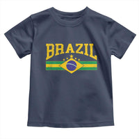 Brazilian Pride Vintage Brasil Brazil Flag Latin America Toddler T Shirt - Wonder Print Shop