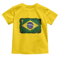 Brazilian Pride Christian Cross Latin America Brazil Flag Toddler T Shirt - Wonder Print Shop