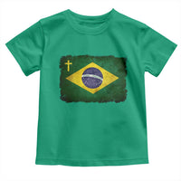 Brazilian Pride Christian Cross Latin America Brazil Flag Toddler T Shirt - Wonder Print Shop