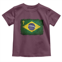 Brazilian Pride Christian Cross Latin America Brazil Flag Toddler T Shirt - Wonder Print Shop