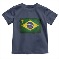 Brazilian Pride Christian Cross Latin America Brazil Flag Toddler T Shirt - Wonder Print Shop