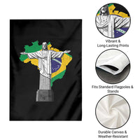 Brazilian Pride Christ the Redeemer Statue Latin America Brazil Map Garden Flag - Wonder Print Shop