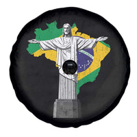 Brazilian Pride Christ the Redeemer Statue Latin America Brazil Map Spare Tire Cover - Wonder Print Shop