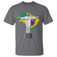 Brazilian Pride Christ the Redeemer Statue Latin America Brazil Map T Shirt - Wonder Print Shop