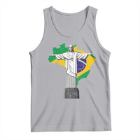 Brazilian Pride Christ the Redeemer Statue Latin America Brazil Map Tank Top - Wonder Print Shop