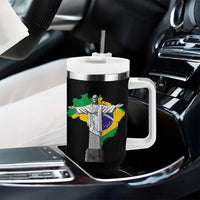 Brazilian Pride Christ the Redeemer Statue Latin America Brazil Map Tumbler With Handle - Wonder Print Shop