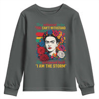 Frida Kahlo Youth Sweatshirt They Whispered To Her You Cant Withstand The Storm - Wonder Print Shop