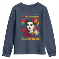 Frida Kahlo Youth Sweatshirt They Whispered To Her You Cant Withstand The Storm - Wonder Print Shop