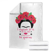 Frida Kahlo Quotes Throw Blanket Enamorate De Ti De La Vida Mexican Artist - Wonder Print Shop