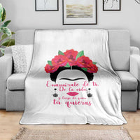 Frida Kahlo Quotes Throw Blanket Enamorate De Ti De La Vida Mexican Artist - Wonder Print Shop