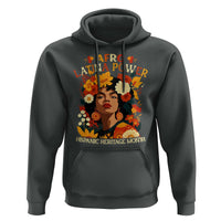 Afro Latina Power Hoodie Hispanic Heritage Month Flowers - Wonder Print Shop