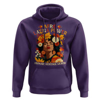 Afro Latina Power Hoodie Hispanic Heritage Month Flowers - Wonder Print Shop