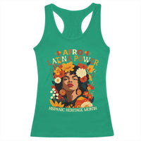 Afro Latina Power Racerback Tank Top Hispanic Heritage Month Flowers - Wonder Print Shop
