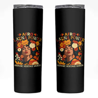 Afro Latina Power Skinny Tumbler Hispanic Heritage Month Flowers - Wonder Print Shop