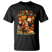 Afro Latina Power T Shirt Hispanic Heritage Month Flowers - Wonder Print Shop