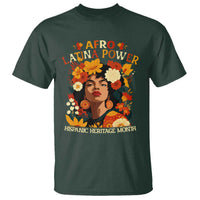 Afro Latina Power T Shirt Hispanic Heritage Month Flowers - Wonder Print Shop