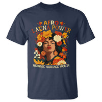 Afro Latina Power T Shirt Hispanic Heritage Month Flowers - Wonder Print Shop