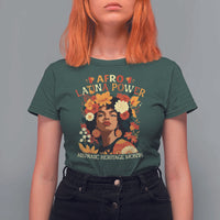 Afro Latina Power T Shirt For Women Hispanic Heritage Month Flowers - Wonder Print Shop