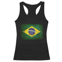 Brazilian Pride Latin America Vintage Brazil Flag Racerback Tank Top - Wonder Print Shop