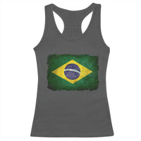 Brazilian Pride Latin America Vintage Brazil Flag Racerback Tank Top - Wonder Print Shop